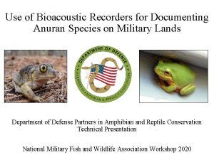 Use of Bioacoustic Recorders for Documenting Anuran Species