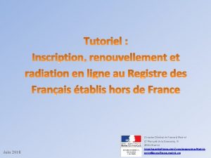 Tutoriel Inscription renouvellement et radiation en ligne au