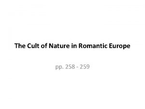 The Cult of Nature in Romantic Europe pp