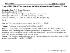 12 March 2001 doc IEEE 802 15 01339