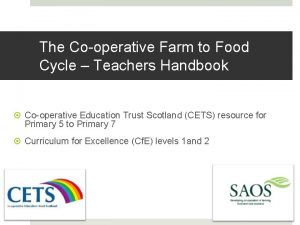 The Cooperative Farm to Food Cycle Teachers Handbook