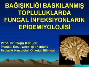 BAIIKLII BASKILANMI TOPLULUKLARDA FUNGAL NFEKSYONLARIN EPDEMYOLOJS Prof Dr