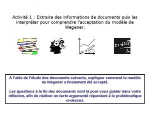 Activit 1 Extraire des informations de documents puis