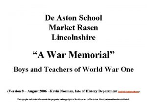 De aston school De aston school