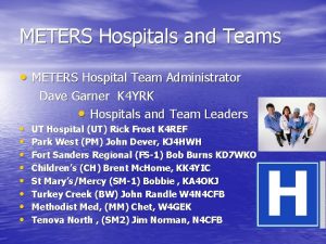 METERS Hospitals and Teams METERS Hospital Team Administrator