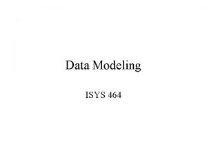 Data Modeling ISYS 464 Install Oracle 10 g