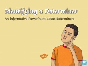 What is a Determiner Determiners are words that