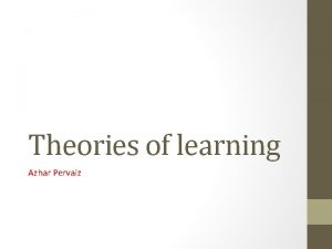 Discovery learning theory