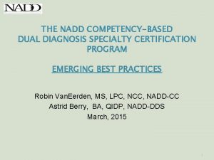 Nadd certification