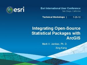 Esri International User Conference San Diego California Technical