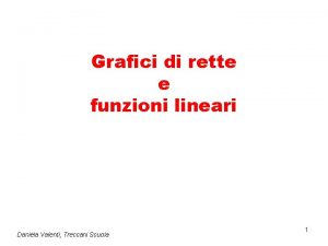 Grafici di rette e funzioni lineari Daniela Valenti