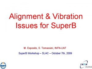 Alignment Vibration Issues for Super B M Esposito