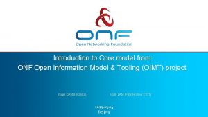 Introduction to Core model from ONF Open Information