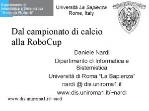 Universit La Sapienza Rome Italy Dal campionato di