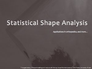 Statistical Shape Analysis Images Cates J Shape Modelling