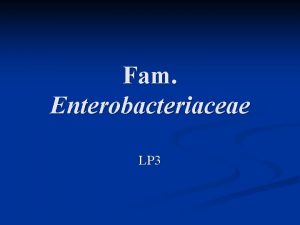 Fam Enterobacteriaceae LP 3 Genul Yersinia Caractere generale