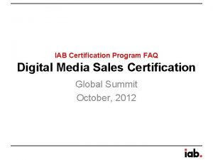 Iab digital media sales certification