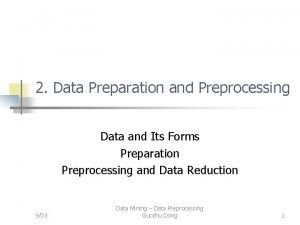 Data preparation and preprocessing