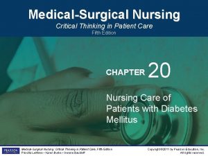 MedicalSurgical Nursing Critical Thinking in Patient Care Fifth