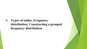 Why are frequency distribution constructed