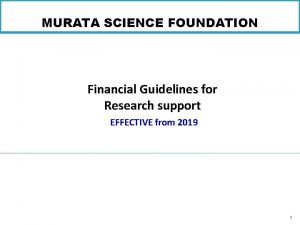 The murata science foundation