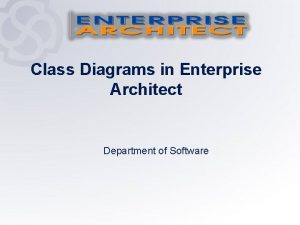 Class Diagrams in Enterprise Architect Department of Software