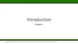 Introduction Chapter 1 2016 Cengage Learning All Rights