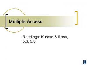 Multiple Access Readings Kurose Ross 5 3 5