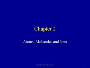 Chapter 2 Atoms Molecules and Ions AP Chemistry