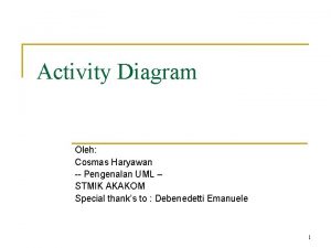 Activity Diagram Oleh Cosmas Haryawan Pengenalan UML STMIK