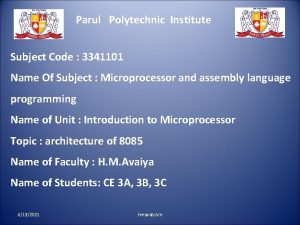 Parul polytechnic institute