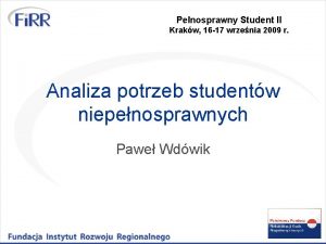 Penosprawny Student II Krakw 16 17 wrzenia 2009