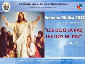 Corporacin para la Animacin Bblica Diocesana Conocer las