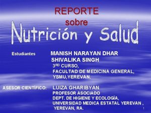 REPORTE sobre Estudiantes MANISH NARAYAN DHAR SHIVALIKA SINGH