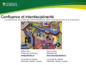 Confluence et interdisciplinarit Les bnfices de la littratie