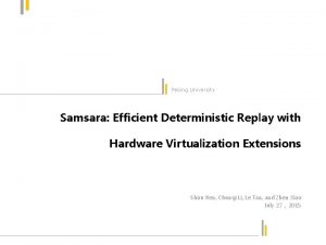 Peking University Samsara Efficient Deterministic Replay with Hardware