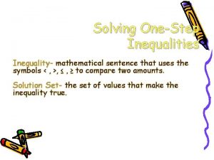 One step inequalities examples