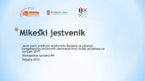 Javni poziv srednjim strukovnim kolama za jaanje kompetencija