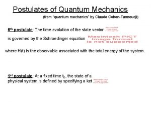 Postulates of quantum mechanics