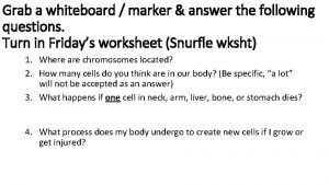 Grab a whiteboard marker answer the following questions