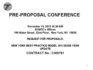 PREPROPOSAL CONFERENCE December 13 2013 10 30 AM