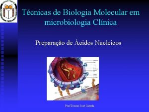 Tcnicas de Biologia Molecular em microbiologia Clnica Preparao