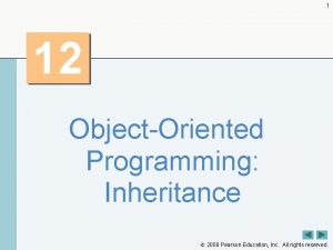 1 12 ObjectOriented Programming Inheritance 2008 Pearson Education