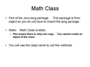 Java lang math class