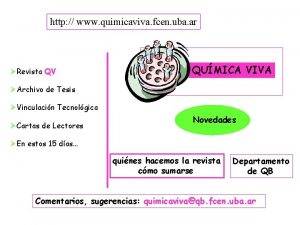 http www quimicaviva fcen uba ar Revista QV