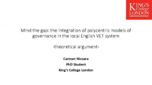 Mind the gap the integration of polycentric models