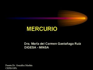 MERCURIO Dra Mara del Carmen Gastaaga Ruiz DIGESA