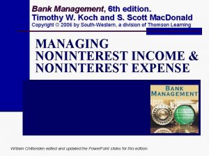 Bank Management Management 6 th edition Timothy W