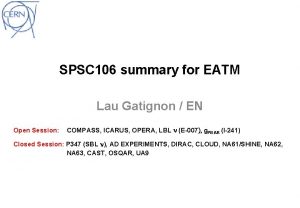 SPSC 106 summary for EATM Lau Gatignon EN