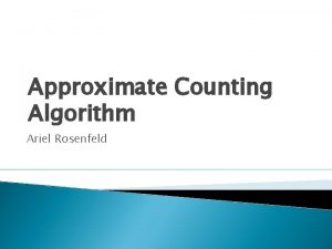 Approximate counting algorithm